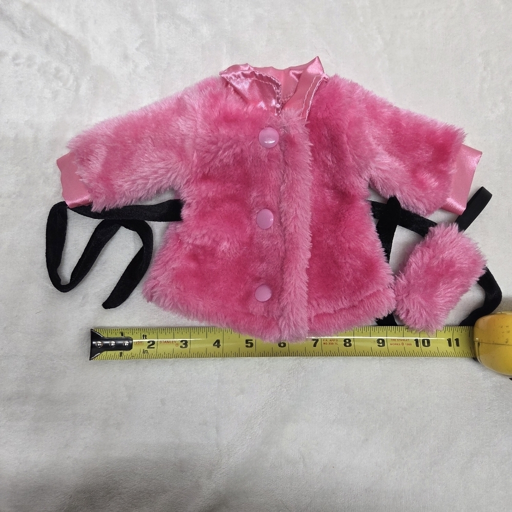 Pink Faux Fur Coat and Muff Set for 18-inch Dolls - Barbie Movie Style! - Picture 10 of 10
